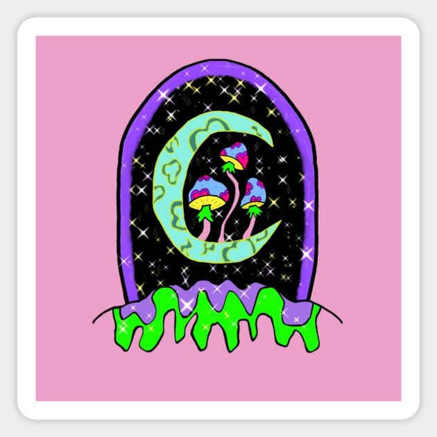 Magical Moon Mushroom Portal Sticker by mushriah333